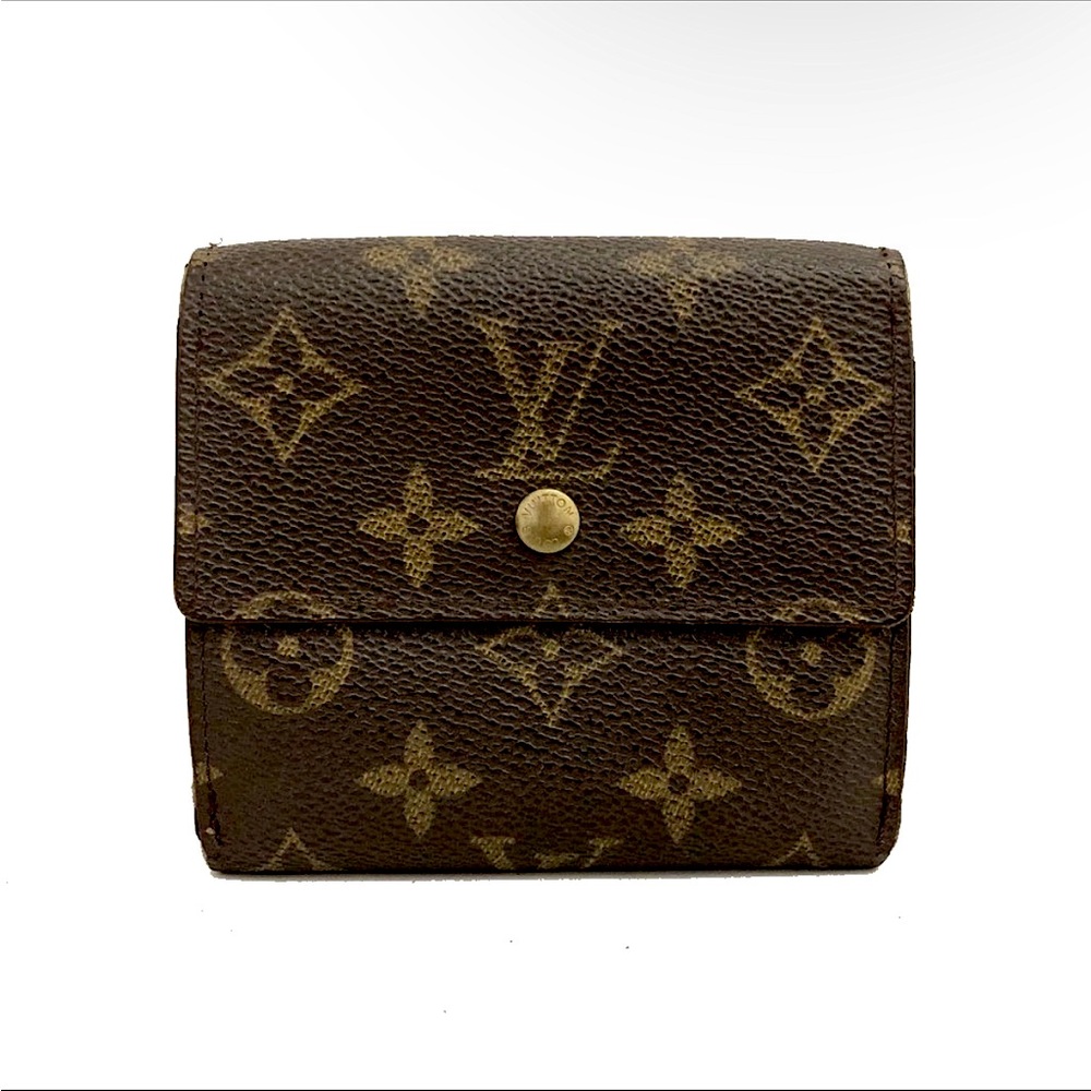 Louis Vuitton Monogram Portefeiulle Elise Trifold Wallet Brown